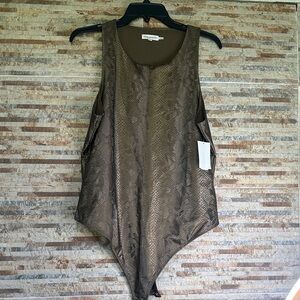 Good American Brown Snake Print Sleeveless Top